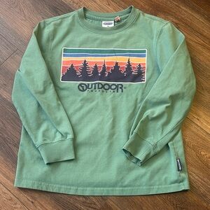 Outdoor Products Size 145 Green Long Sleeve Shirt Clean
